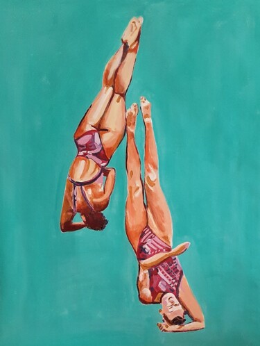 Malerei mit dem Titel "Jump " von Alexandra Djokic, Original-Kunstwerk, Acryl