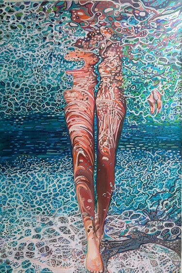 Malerei mit dem Titel "Underwater / 160 x…" von Alexandra Djokic, Original-Kunstwerk, Acryl