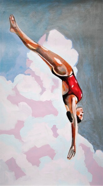 Painting titled "Jump" by Alexandra Djokic, Original Artwork, Acrylic