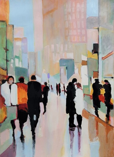 Malarstwo zatytułowany „On the street / 70…” autorstwa Alexandra Djokic, Oryginalna praca, Akryl