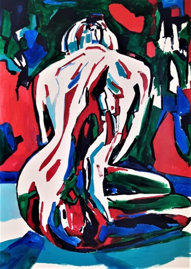 Painting titled "Abstract Nude / 100…" by Alexandra Djokic, Original Artwork, Acrylic