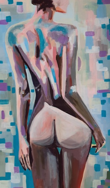 Painting titled "Nude / 72 x 42 cm" by Alexandra Djokic, Original Artwork, Acrylic