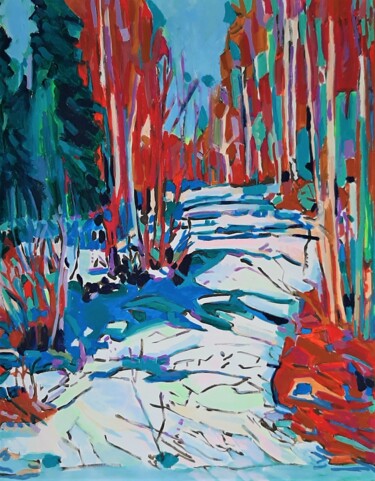 Malerei mit dem Titel "Winter landscape /…" von Alexandra Djokic, Original-Kunstwerk, Acryl
