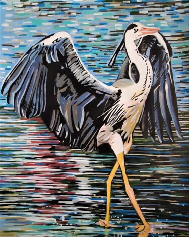 Ζωγραφική με τίτλο "Bird / 90 x 70 cm" από Alexandra Djokic, Αυθεντικά έργα τέχνης, Ακρυλικό