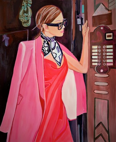Peinture intitulée "Pink life / 85 x 70…" par Alexandra Djokic, Œuvre d'art originale, Acrylique