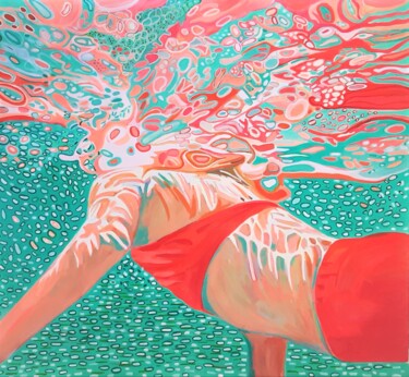 Картина под названием "Aquamarin Underwate…" - Alexandra Djokic, Подлинное произведение искусства, Акрил