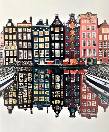 Malarstwo zatytułowany „Amsterdam / 111 X 9…” autorstwa Alexandra Djokic, Oryginalna praca, Akryl