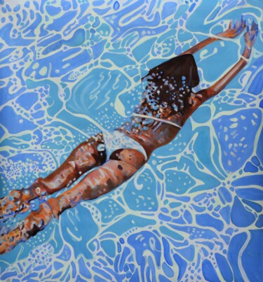 Malarstwo zatytułowany „Underwater / 100 x…” autorstwa Alexandra Djokic, Oryginalna praca, Akryl