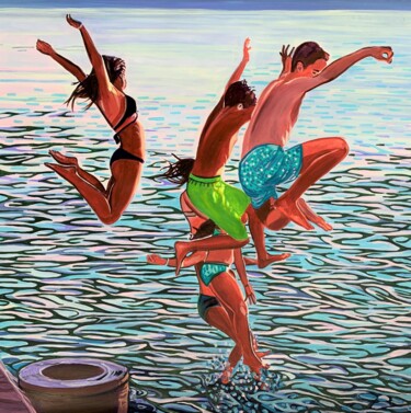 Peinture intitulée "Jump II / 90 X 90 X…" par Alexandra Djokic, Œuvre d'art originale, Acrylique