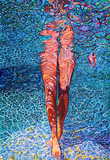 Pittura intitolato "Underwater / 160 x…" da Alexandra Djokic, Opera d'arte originale, Acrilico