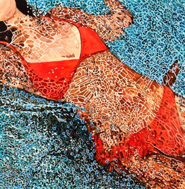 Malarstwo zatytułowany „Underwater Turquois…” autorstwa Alexandra Djokic, Oryginalna praca, Akryl