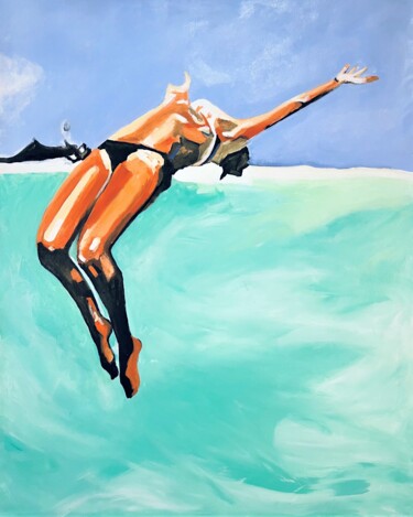 Painting titled "Jump / 100 x 80 x 0…" by Alexandra Djokic, Original Artwork, Acrylic