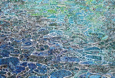 Картина под названием "Blue Expanse / 160…" - Alexandra Djokic, Подлинное произведение искусства, Акрил