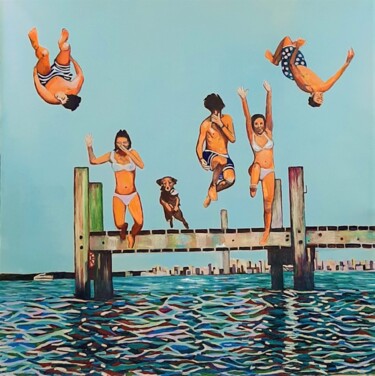 Картина под названием "Jump / 120 x 120 x…" - Alexandra Djokic, Подлинное произведение искусства, Акрил