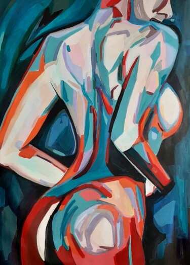 Pintura intitulada "Nude / 112 x 82 x 4…" por Alexandra Djokic, Obras de arte originais, Acrílico
