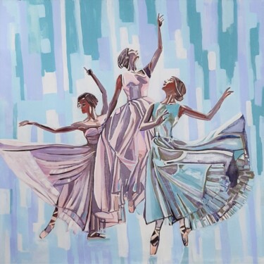 Pittura intitolato "Ballerinas / 100 x…" da Alexandra Djokic, Opera d'arte originale, Acrilico