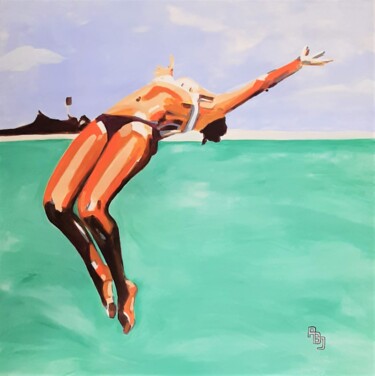 Peinture intitulée "Jump / 90 x 90 x 0,…" par Alexandra Djokic, Œuvre d'art originale, Acrylique