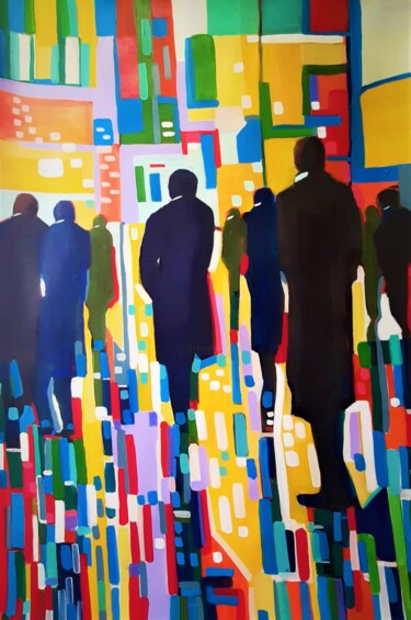 Peinture intitulée "At the street / 93…" par Alexandra Djokic, Œuvre d'art originale, Acrylique