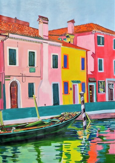 Pittura intitolato "Venice No3 / 100 x…" da Alexandra Djokic, Opera d'arte originale, Acrilico