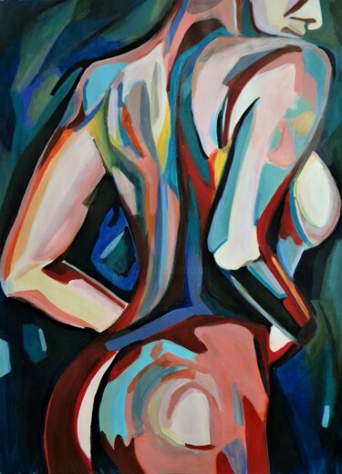 Malarstwo zatytułowany „Nude No2 / 92 x 67,…” autorstwa Alexandra Djokic, Oryginalna praca, Akryl