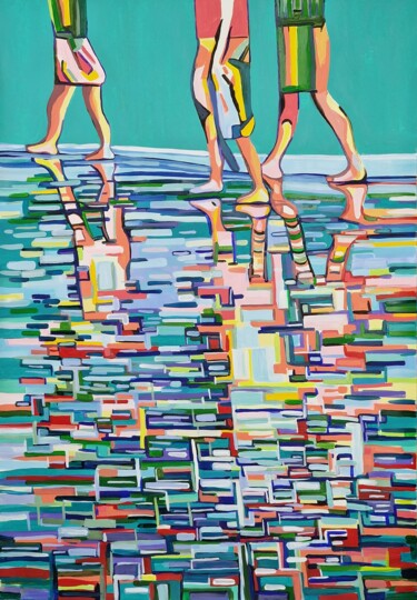 Malerei mit dem Titel "At the beach No2  /…" von Alexandra Djokic, Original-Kunstwerk, Acryl