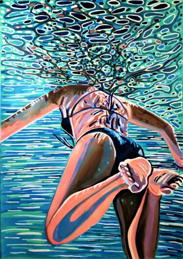 Картина под названием "Underwater No2 / 10…" - Alexandra Djokic, Подлинное произведение искусства, Акрил