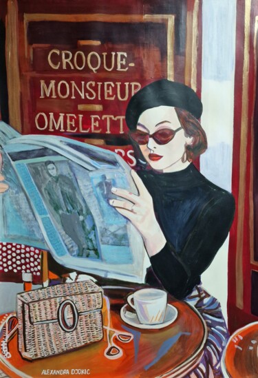 Peinture intitulée "Caffe / 99 x 70 cm" par Alexandra Djokic, Œuvre d'art originale, Acrylique