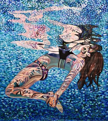 Schilderij getiteld "Underwater No 5 / 1…" door Alexandra Djokic, Origineel Kunstwerk, Acryl