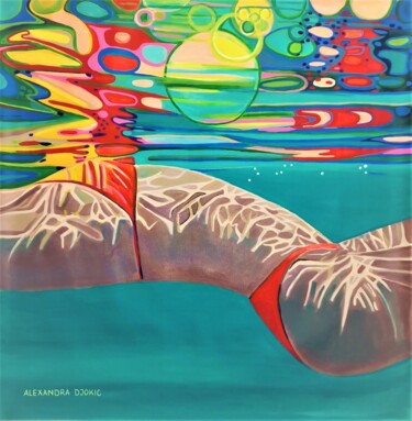 Painting titled "Underwater No 6 / 1…" by Alexandra Djokic, Original Artwork, Acrylic