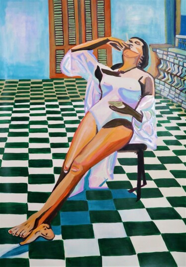 Картина под названием "Relaxation / 100 x…" - Alexandra Djokic, Подлинное произведение искусства, Акрил