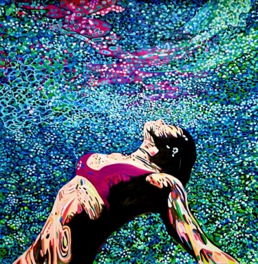 Картина под названием "Underwater No 9 / 1…" - Alexandra Djokic, Подлинное произведение искусства, Акрил