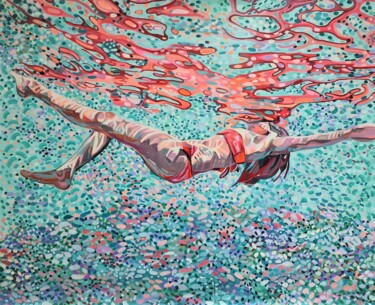 Pittura intitolato "Underwater No12 / 1…" da Alexandra Djokic, Opera d'arte originale, Acrilico
