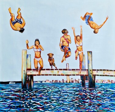 Painting titled "Jump / 111,5 x 110…" by Alexandra Djokic, Original Artwork, Acrylic