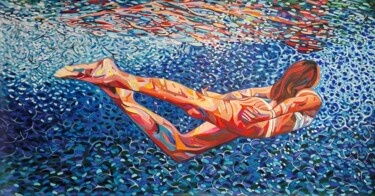Pintura intitulada "Underwater  XXL" por Alexandra Djokic, Obras de arte originais, Acrílico