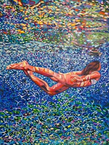 Картина под названием "Underwater No 9  ,…" - Alexandra Djokic, Подлинное произведение искусства, Акрил