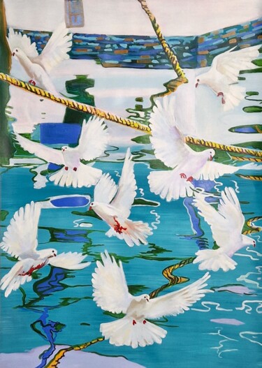 Pintura intitulada "Summer reflections…" por Alexandra Djokic, Obras de arte originais, Acrílico