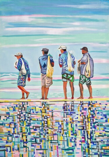 Pintura intitulada "At the beach # 1 /…" por Alexandra Djokic, Obras de arte originais, Acrílico