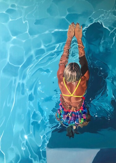 Painting titled "Pool 140 x 100 up" by Aleksandra Hońko (Matulewicz), Original Artwork, Acrylic