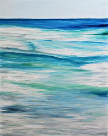 Malerei mit dem Titel "Ocean painting. Wav…" von Aleksandra Kazantseva, Original-Kunstwerk, Öl
