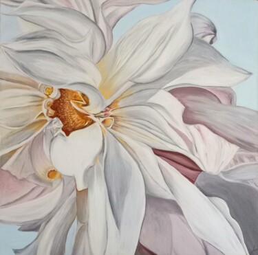 Painting titled "Sincerity. Flower p…" by Aleksandra Kazantseva, Original Artwork, Oil