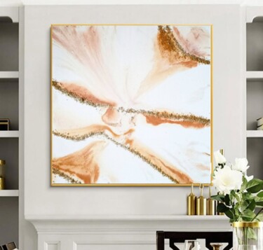 Painting titled "Beige abstract pain…" by Aleksandra Kazantseva, Original Artwork, Acrylic