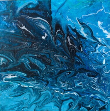 제목이 "Blue abstract paint…"인 미술작품 Aleksandra Kazantseva로, 원작, 아크릴