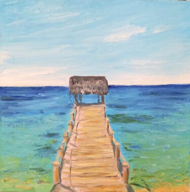 Pintura titulada "Seascape Painting.…" por Aleksandra Kazantseva, Obra de arte original, Oleo Montado en Cartulina