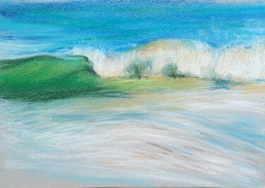 Malerei mit dem Titel "Wave painting. Seas…" von Aleksandra Kazantseva, Original-Kunstwerk, Pastell