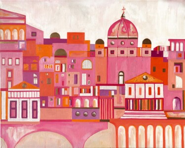 Картина под названием "Lost in Rome (Lands…" - Aleksandra Krogulecka, Подлинное произведение искусства, Масло