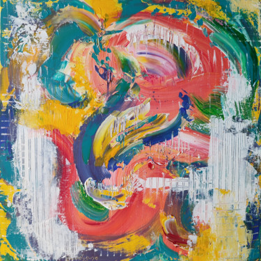 Картина под названием "abstract#21002" - Alexandra Ladygina, Подлинное произведение искусства, Акрил Установлен на Деревянна…