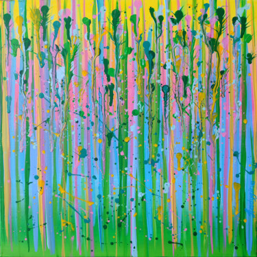Картина под названием "abstract#21003" - Alexandra Ladygina, Подлинное произведение искусства, Акрил Установлен на Деревянна…