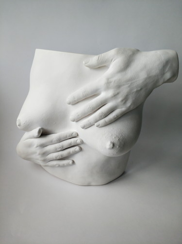 Sculpture intitulée "Lovers" par Aleksandra Luminor, Œuvre d'art originale, Plâtre