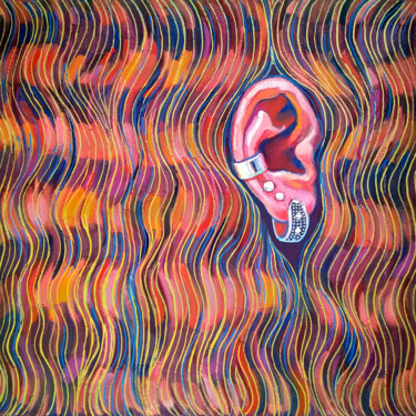 Ζωγραφική με τίτλο "Do you hear? or And…" από Aleksandra Manzha, Αυθεντικά έργα τέχνης, Λάδι Τοποθετήθηκε στο Ξύλινο φορείο…