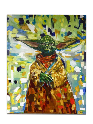 Картина под названием "Мастер Йода" - Александра Сашина, Подлинное произведение искусства, Акрил